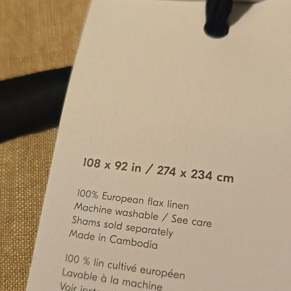❤️BUY 2 GET 1 FREE Euro. Flax Linen King/Cal. King Duvet Cover,Sandstone Melange